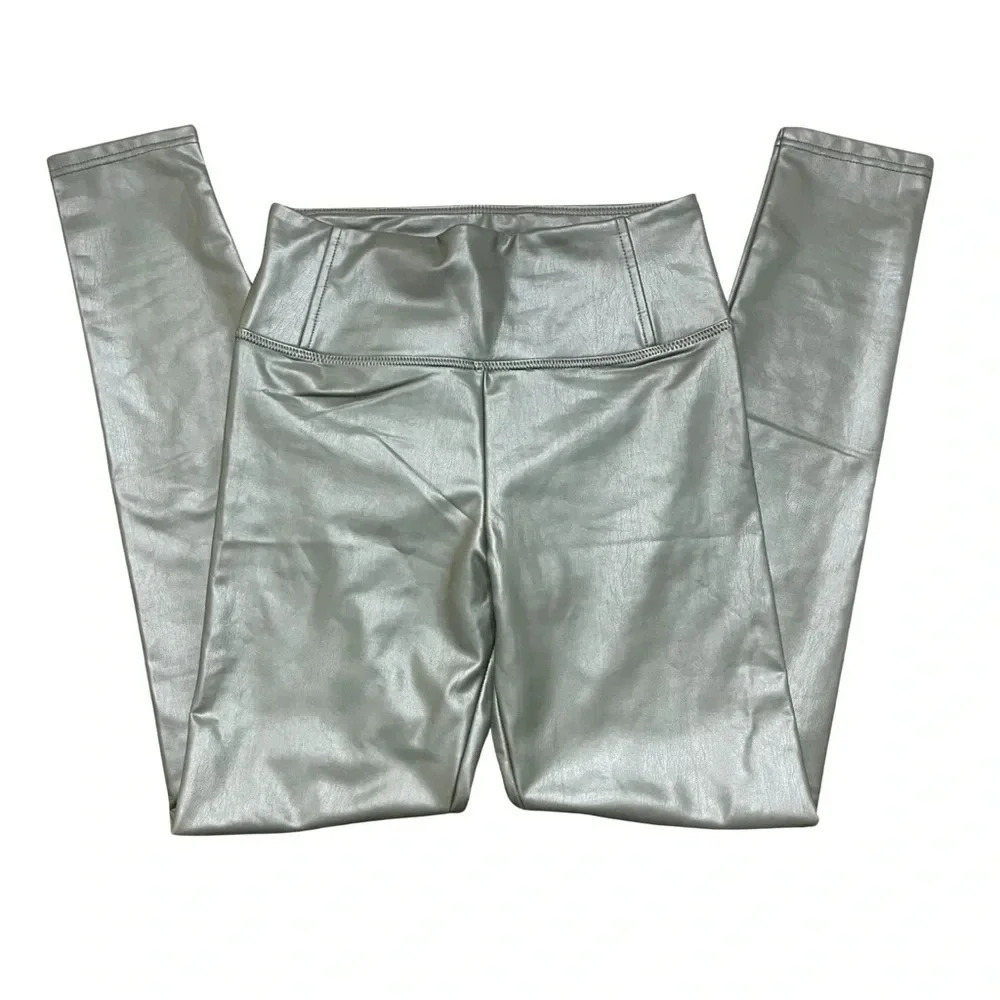 EUC Bagatelle Collection faux leather leggings. Dark green, size small.